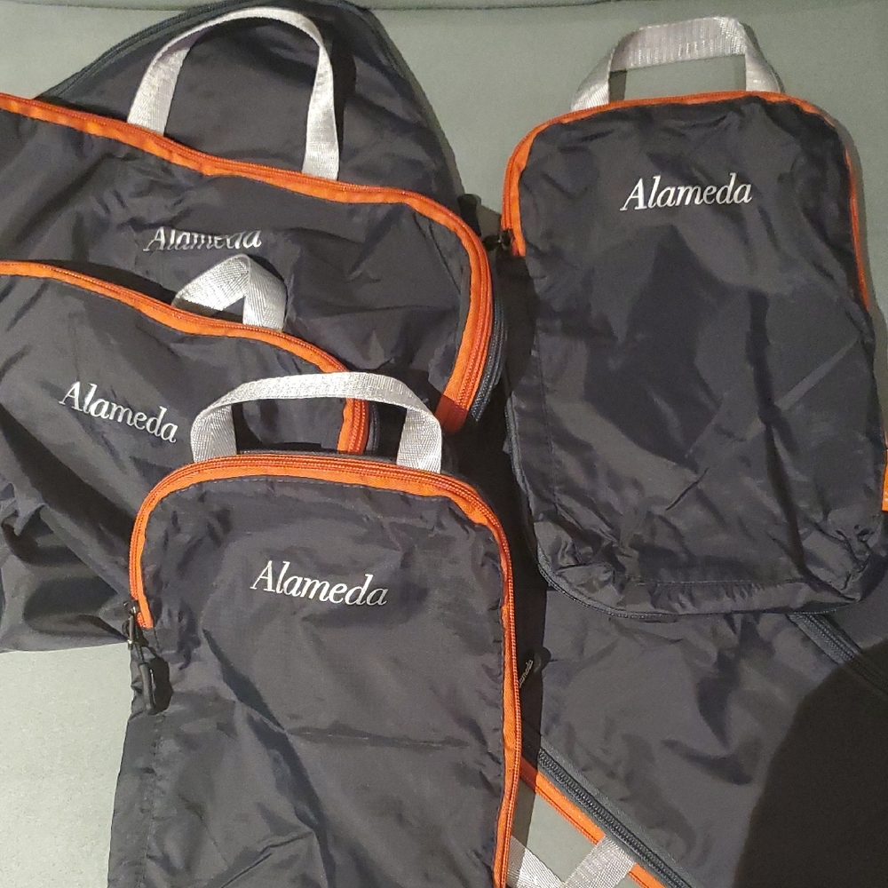 Alameda Travel Bag Set with Orange Trim